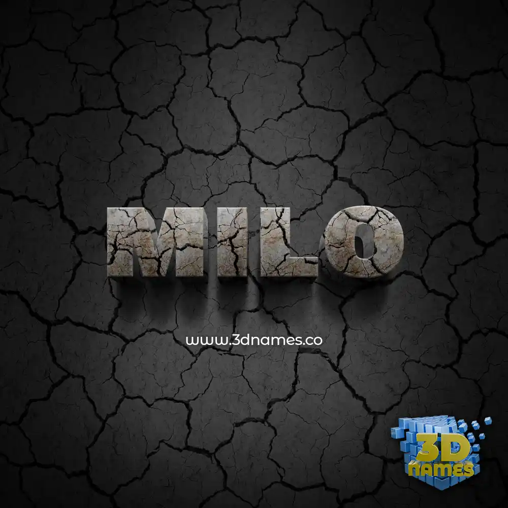 milo in Cracked Stone style - 3D name wallpaper