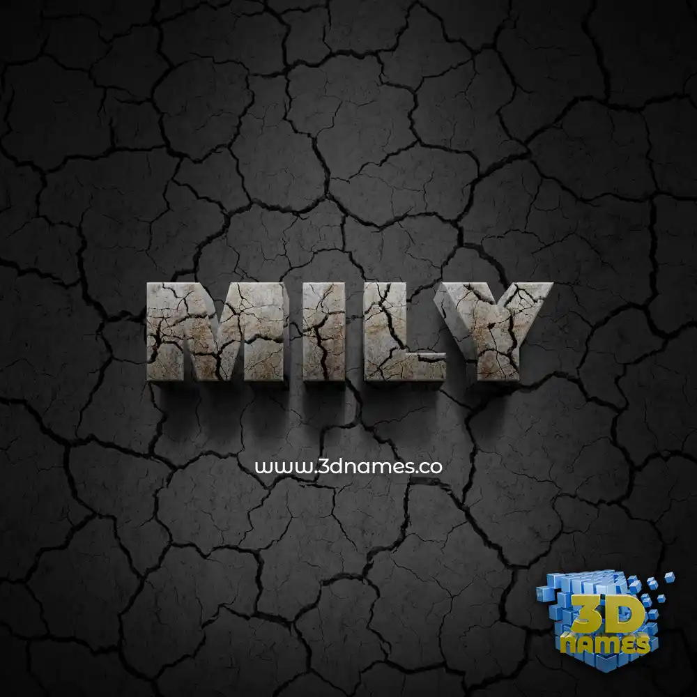 mily in Cracked Stone style - 3D name wallpaper