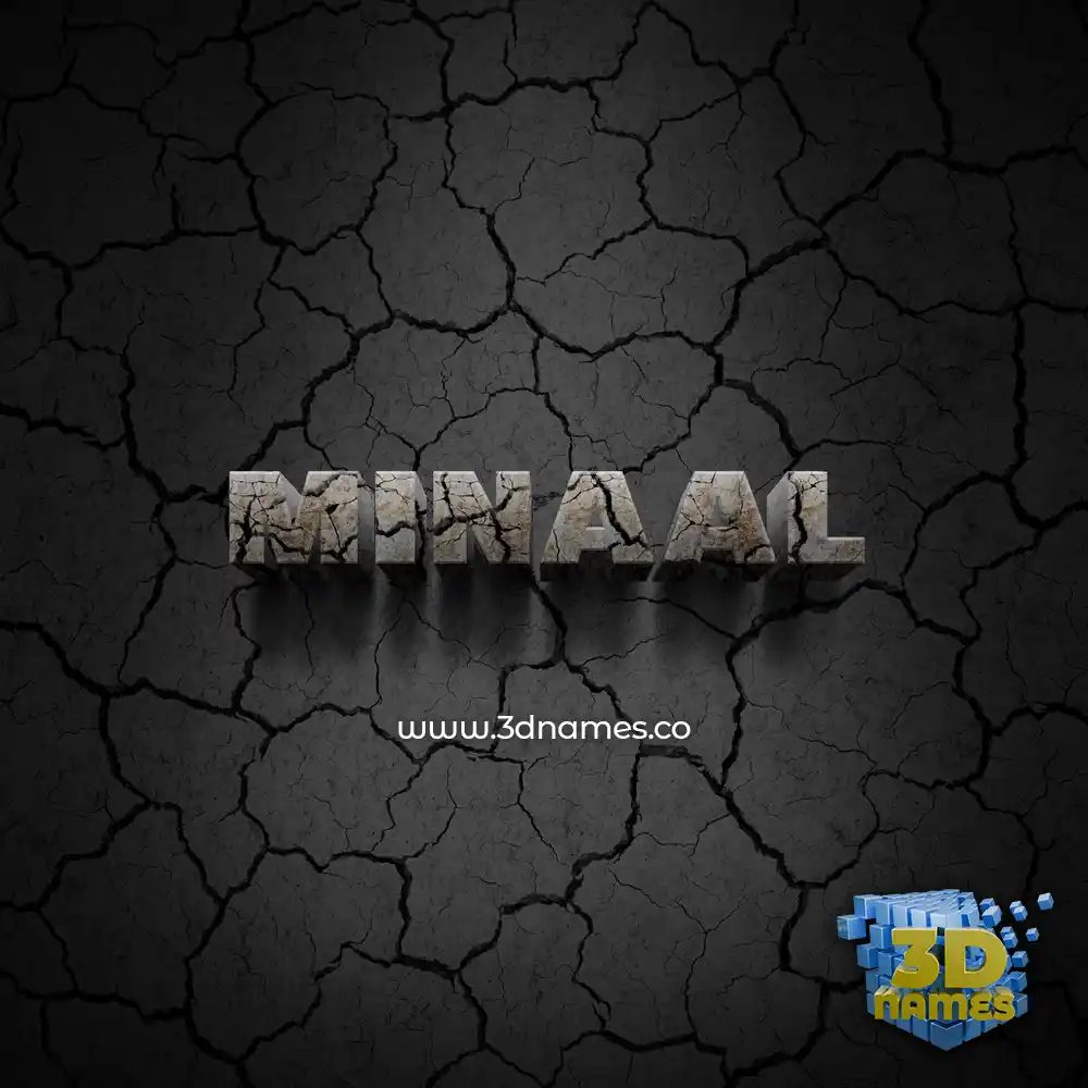 minaal in Cracked Stone style - 3D name wallpaper