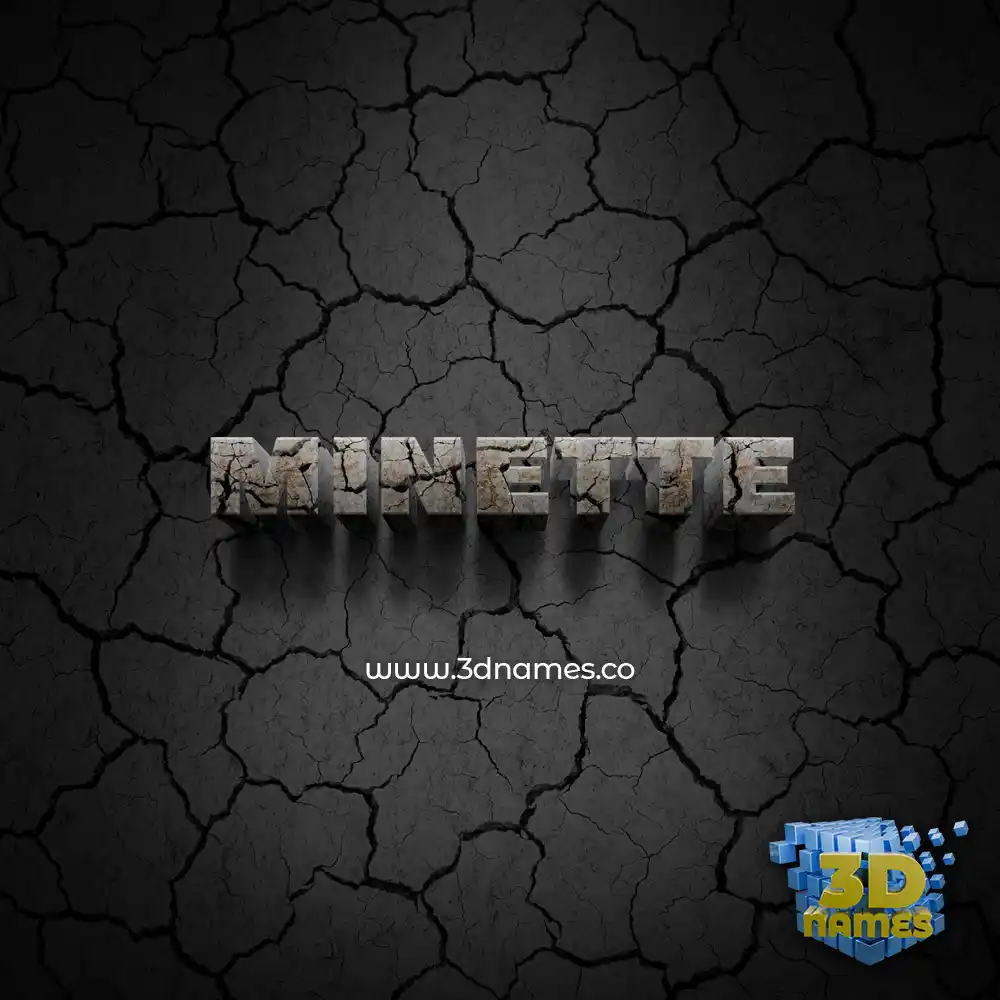 minette in Cracked Stone style - 3D name wallpaper