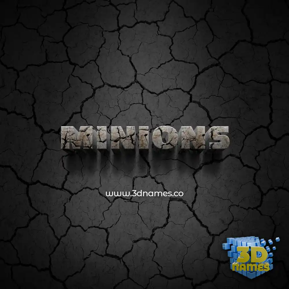 minions in Cracked Stone style - 3D name wallpaper