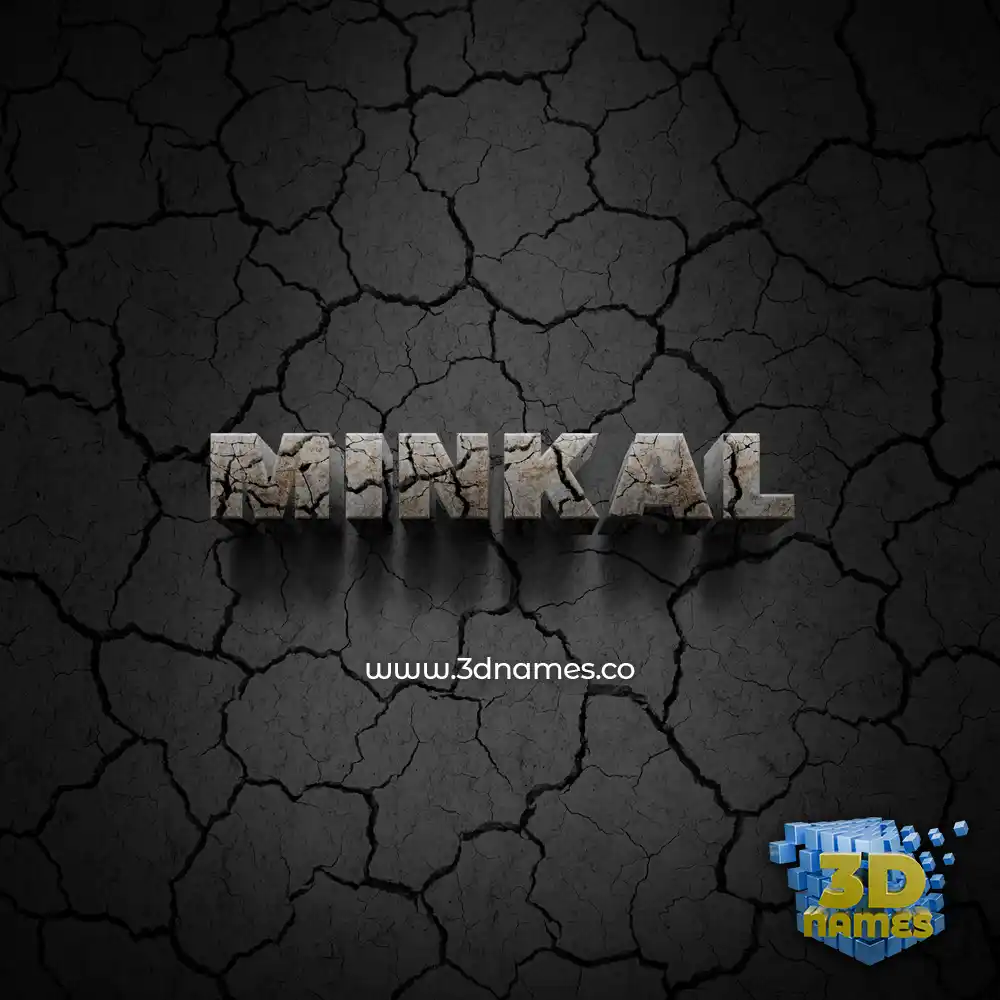minkal in Cracked Stone style - 3D name wallpaper