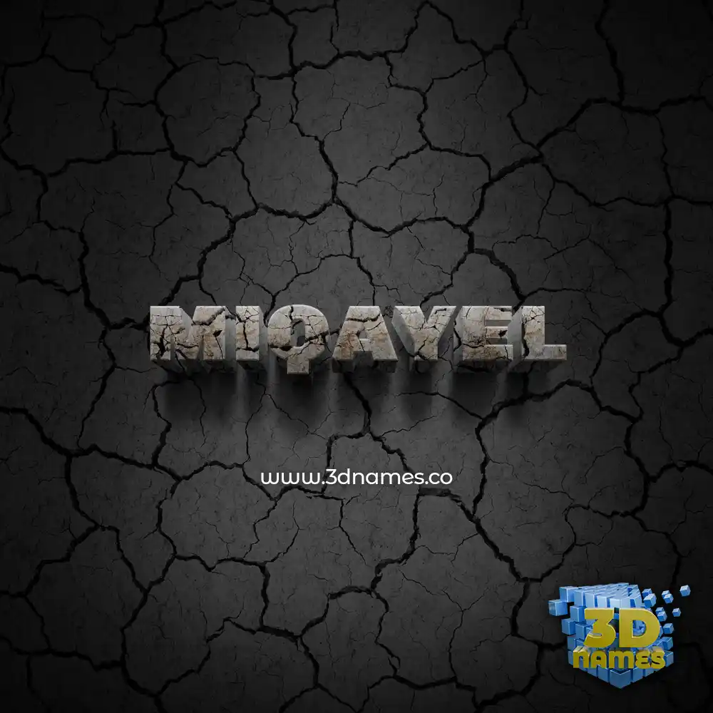 miqayel in Cracked Stone style - 3D name wallpaper