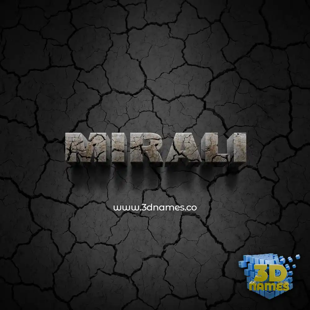mirali in Cracked Stone style - 3D name wallpaper