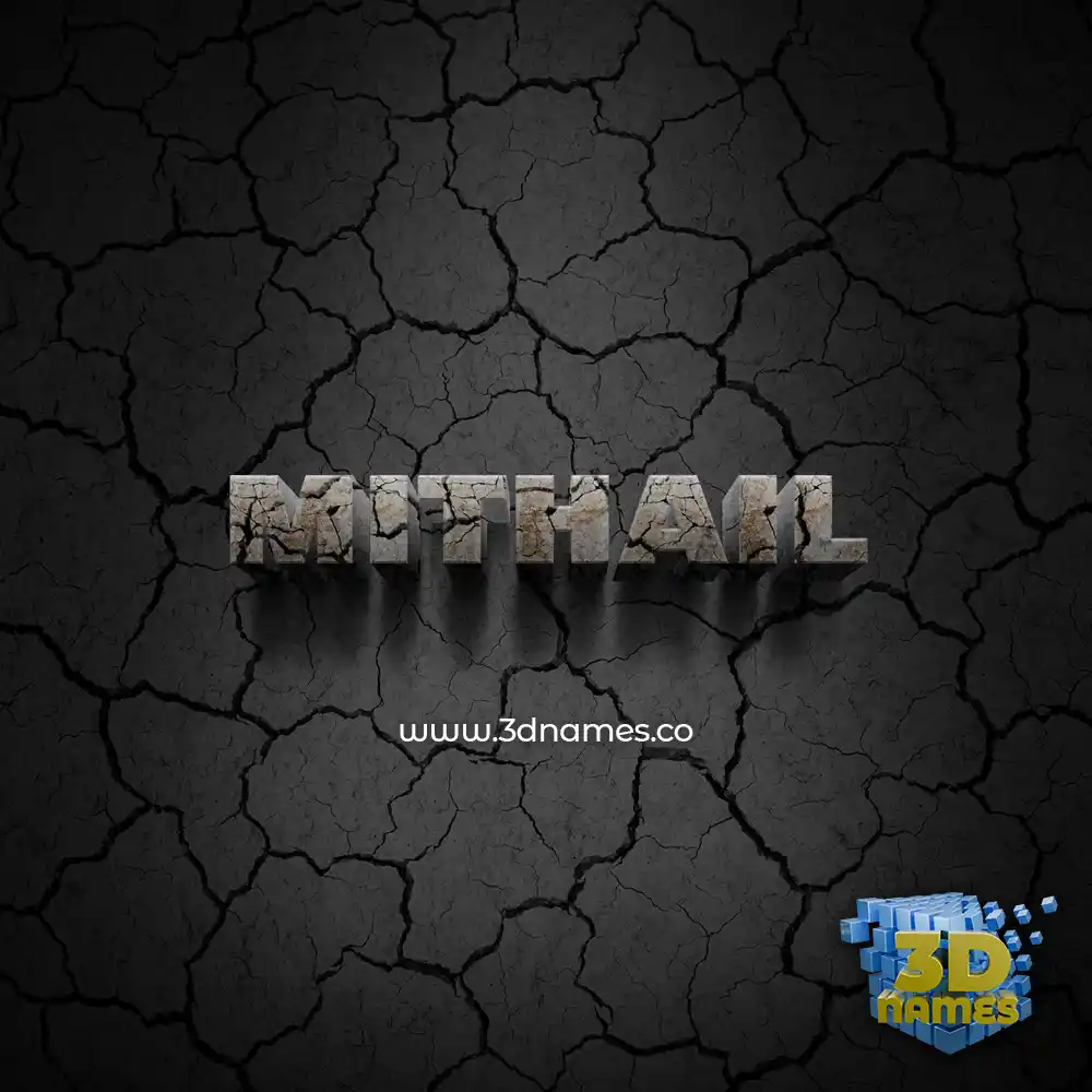 mithail in Cracked Stone style - 3D name wallpaper