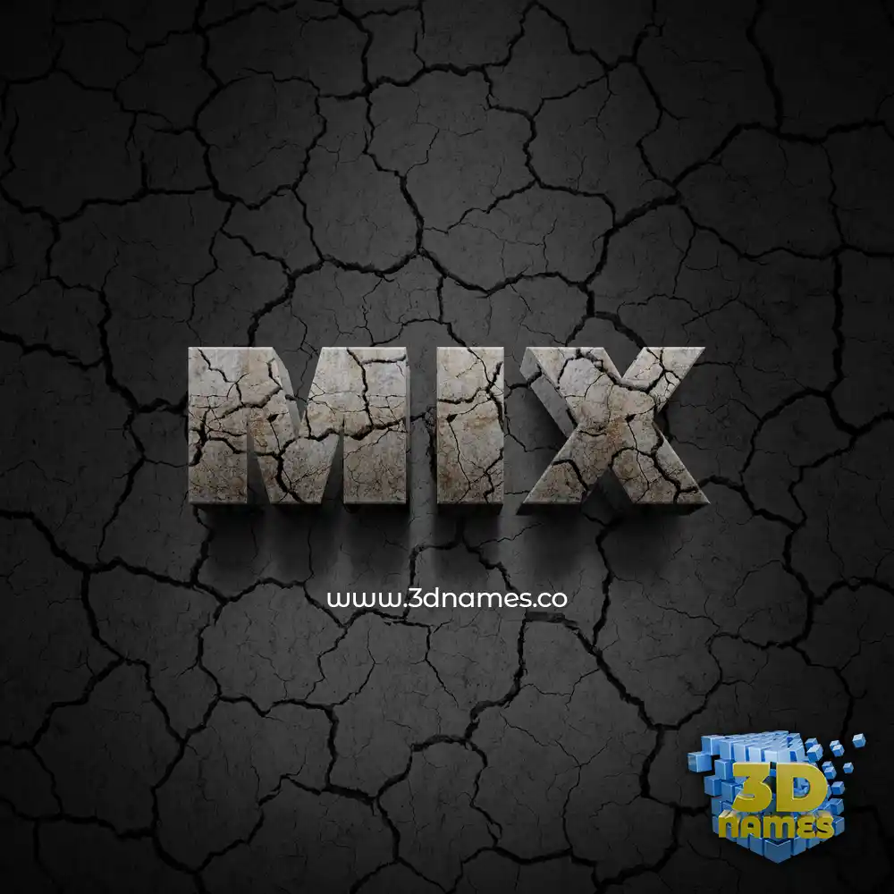 mix in Cracked Stone style - 3D name wallpaper