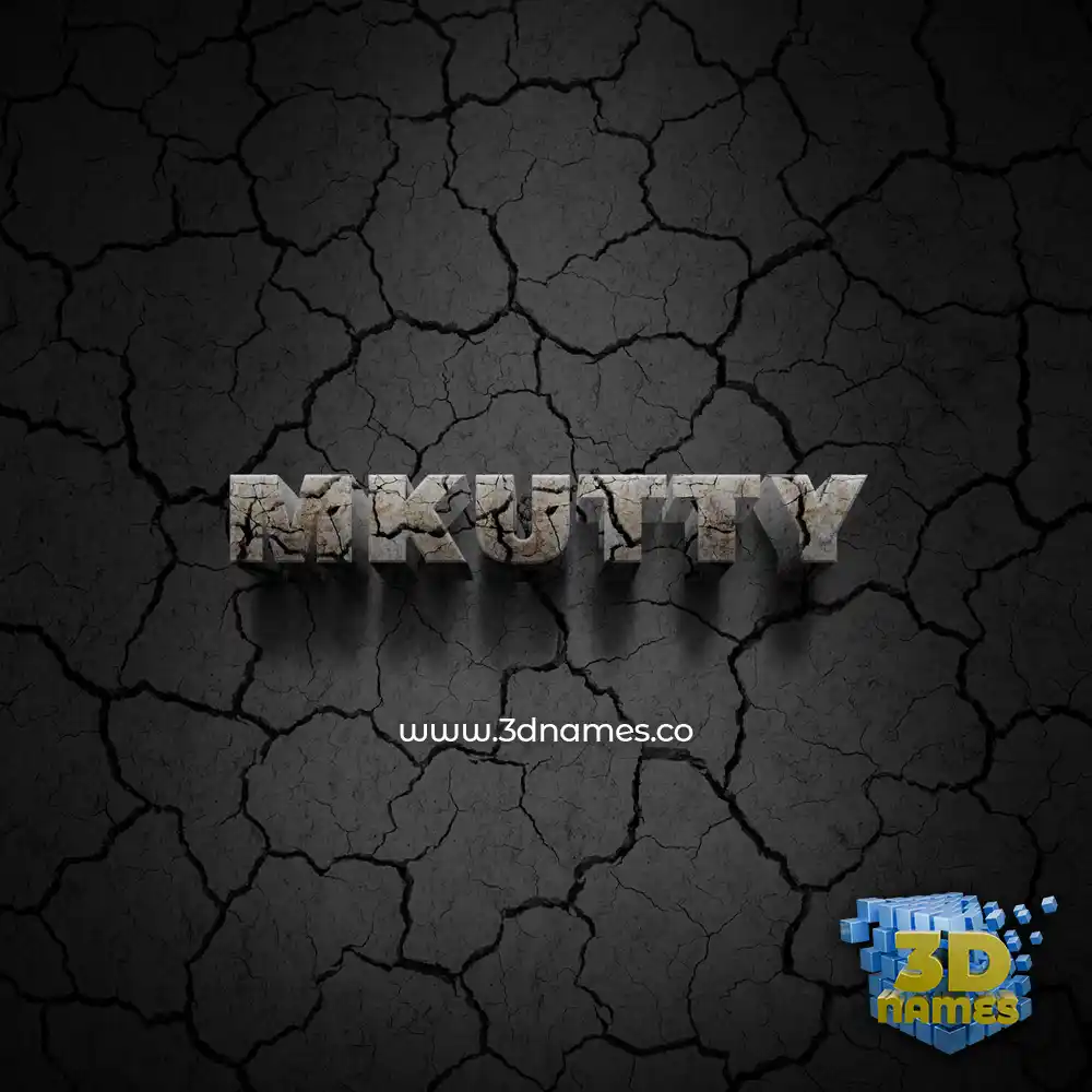 mkutty in Cracked Stone style - 3D name wallpaper