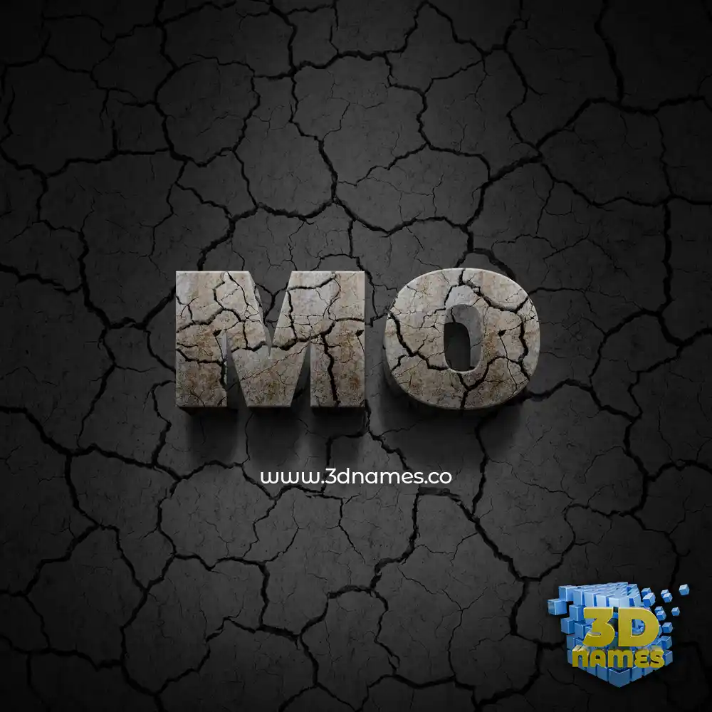 mo in Cracked Stone style - 3D name wallpaper