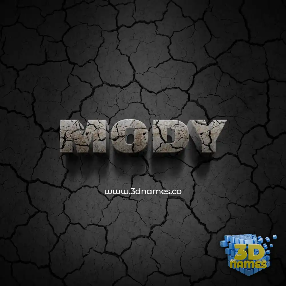 mody in Cracked Stone style - 3D name wallpaper
