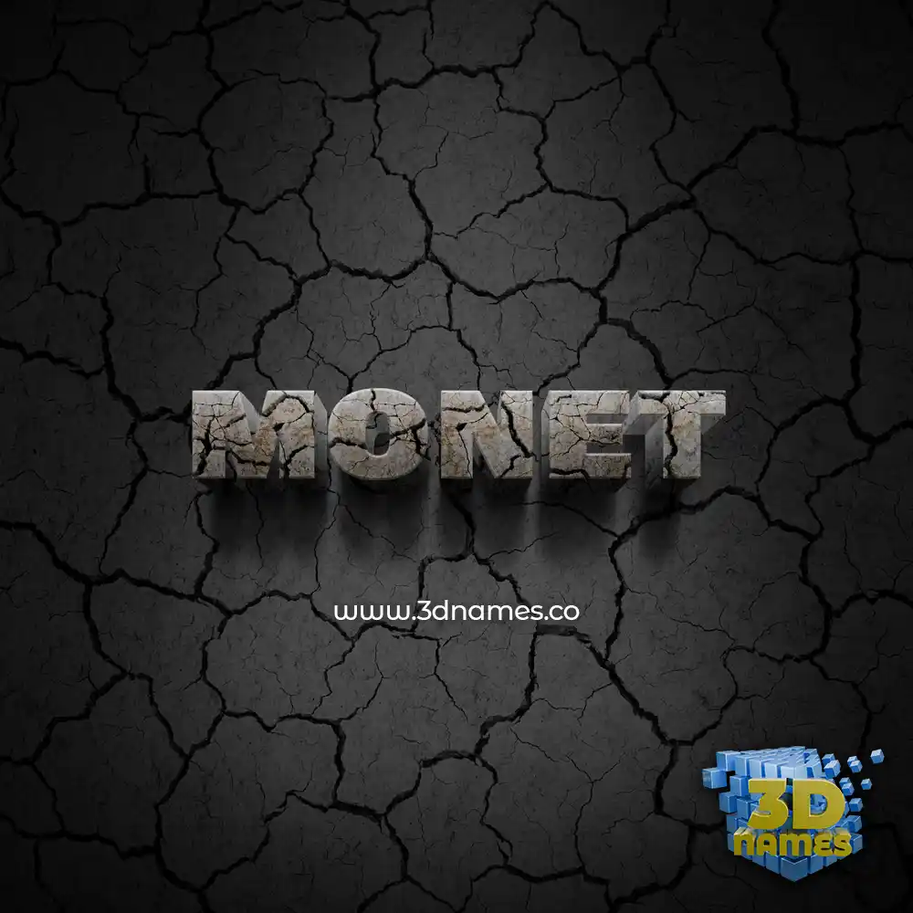 monet in Cracked Stone style - 3D name wallpaper