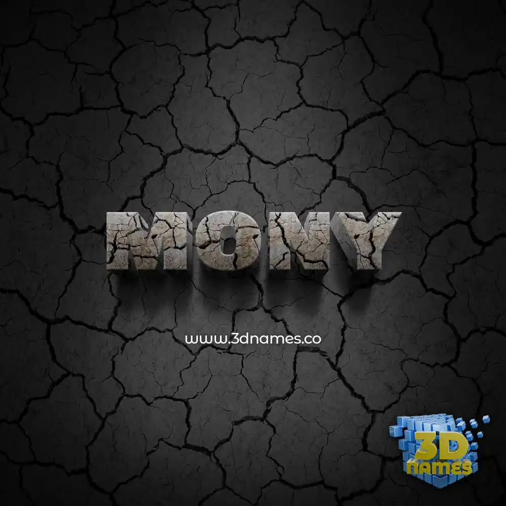 mony in Cracked Stone style - 3D name wallpaper