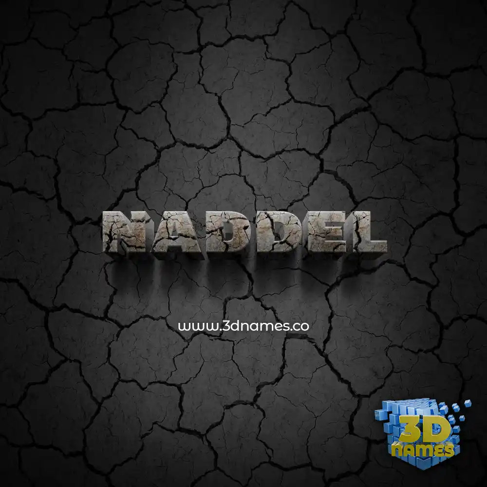 naddel in Cracked Stone style - 3D name wallpaper