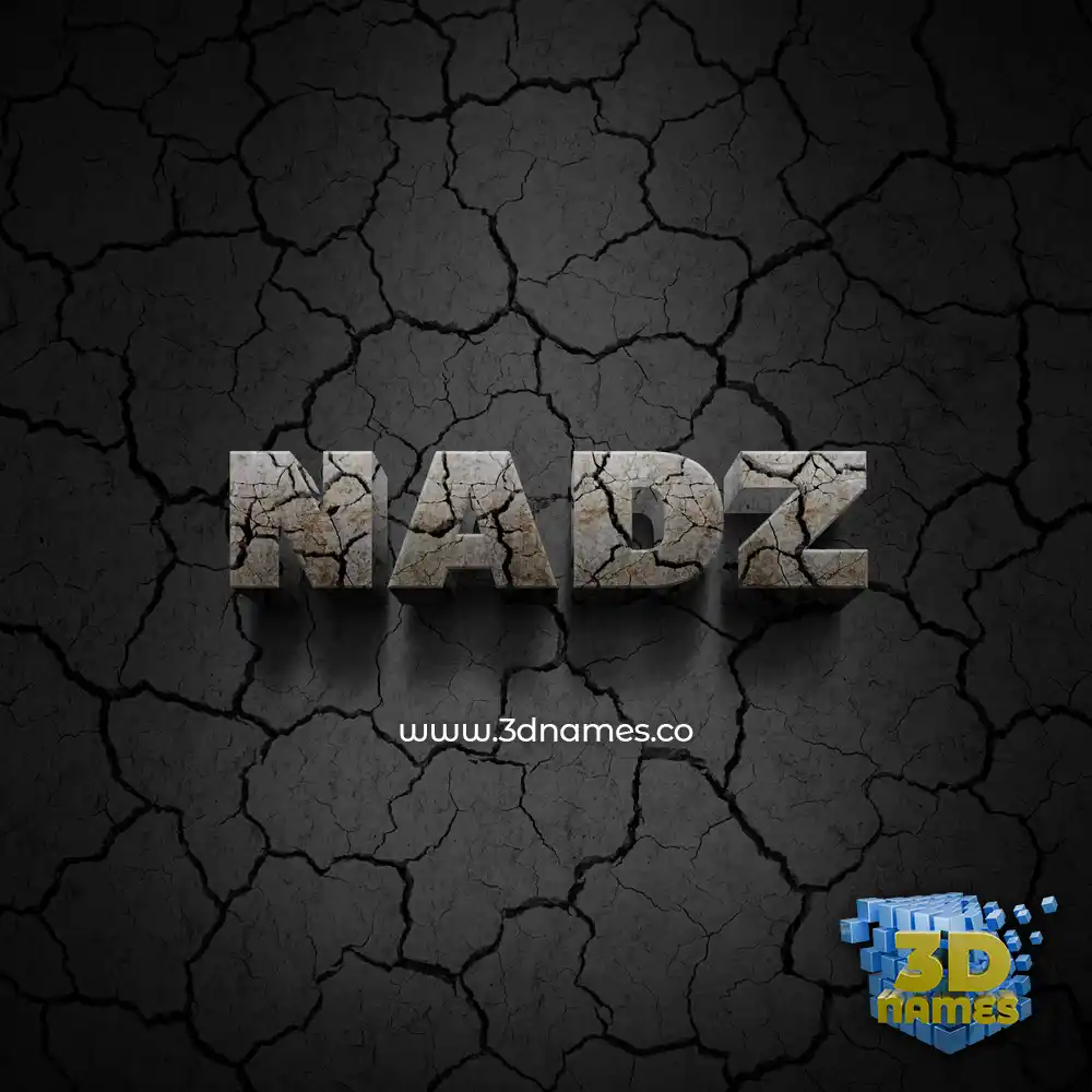 nadz in Cracked Stone style - 3D name wallpaper