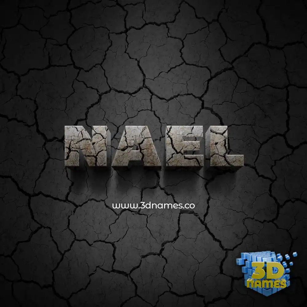 nael in Cracked Stone style - 3D name wallpaper