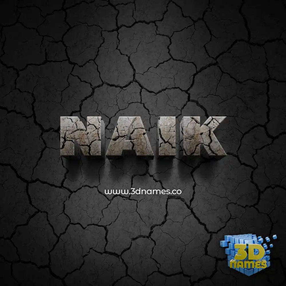 naik in Cracked Stone style - 3D name wallpaper
