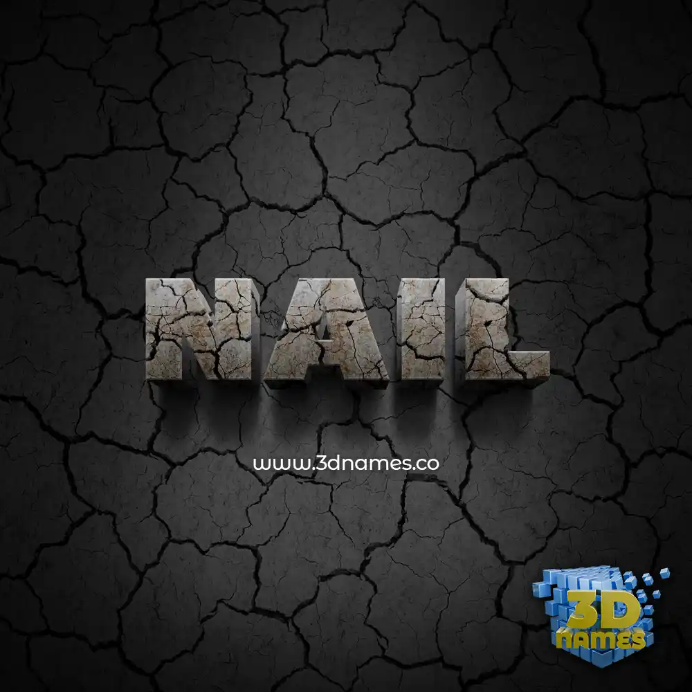 nail in Cracked Stone style - 3D name wallpaper
