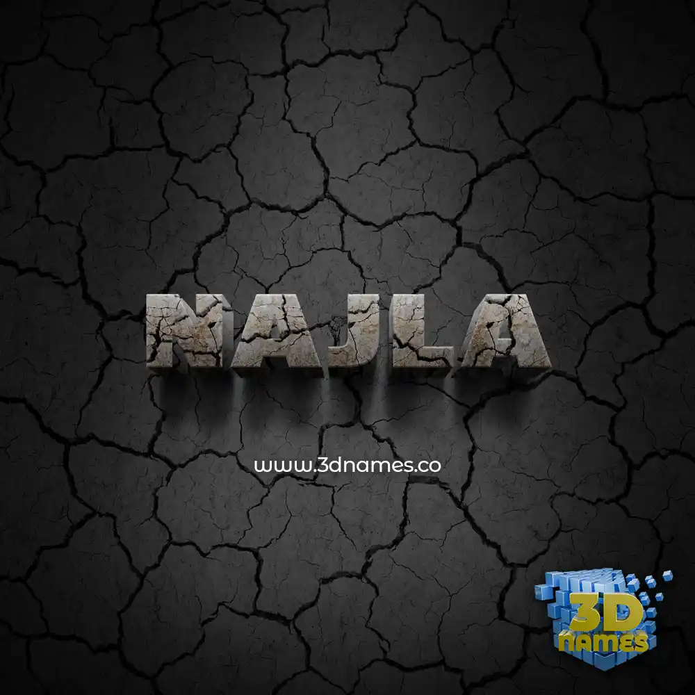najla in Cracked Stone style - 3D name wallpaper