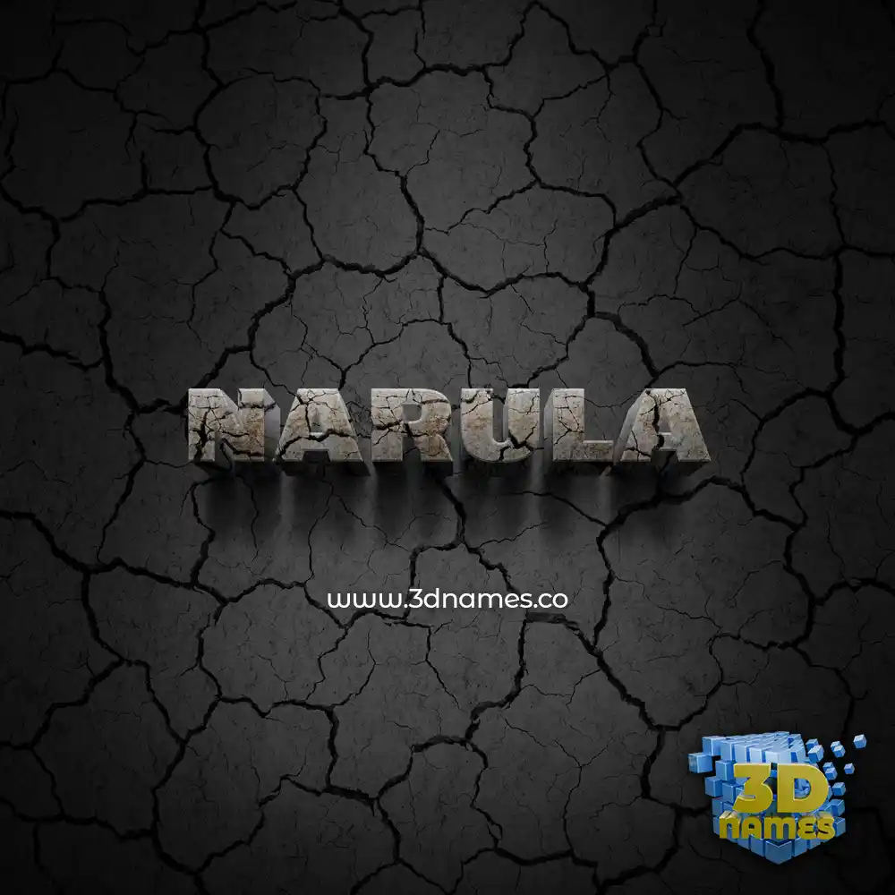 narula in Cracked Stone style - 3D name wallpaper