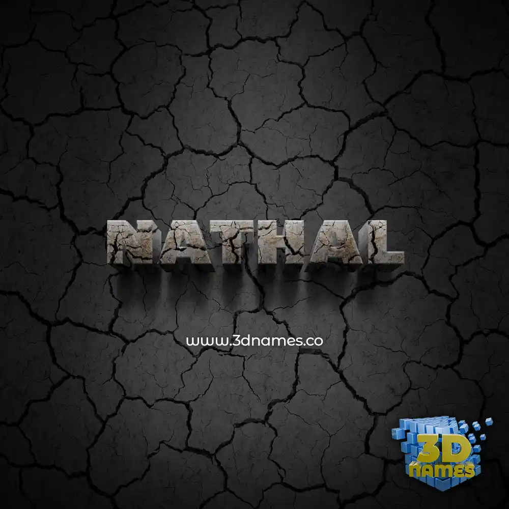 nathal in Cracked Stone style - 3D name wallpaper