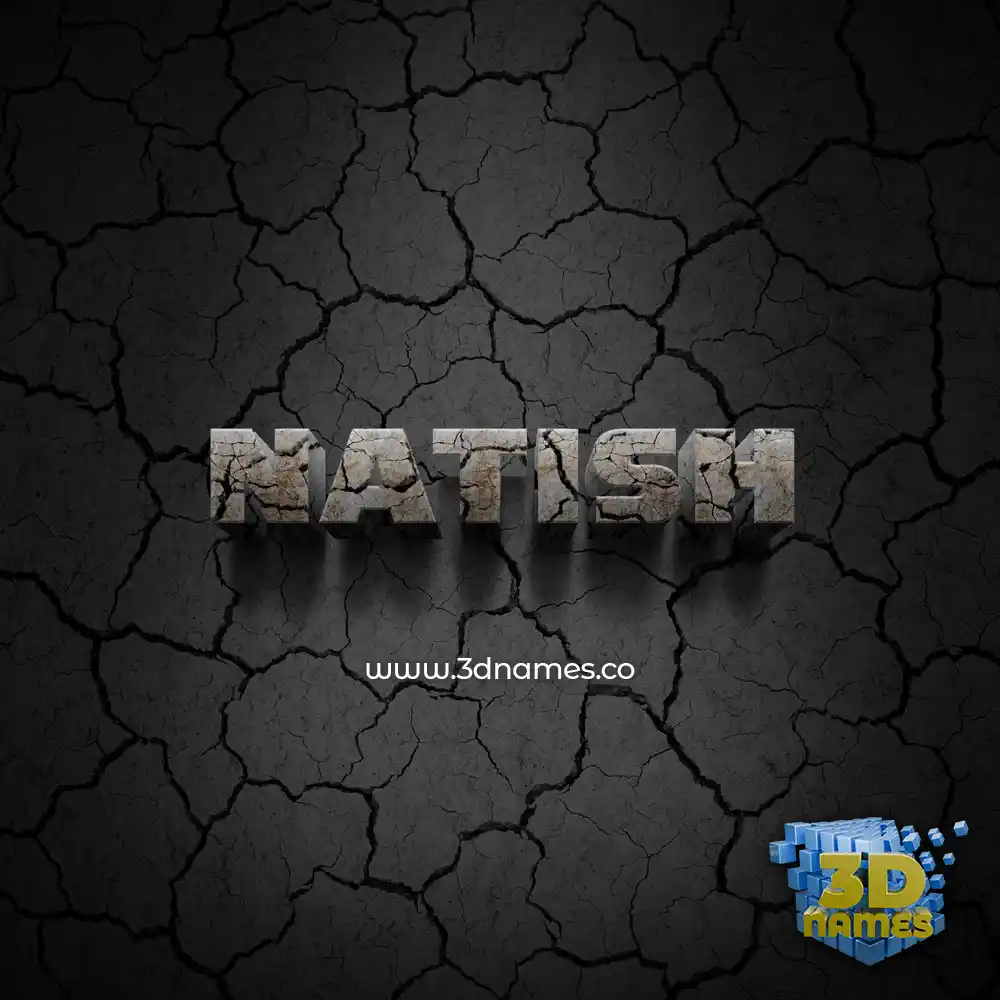 natish in Cracked Stone style - 3D name wallpaper