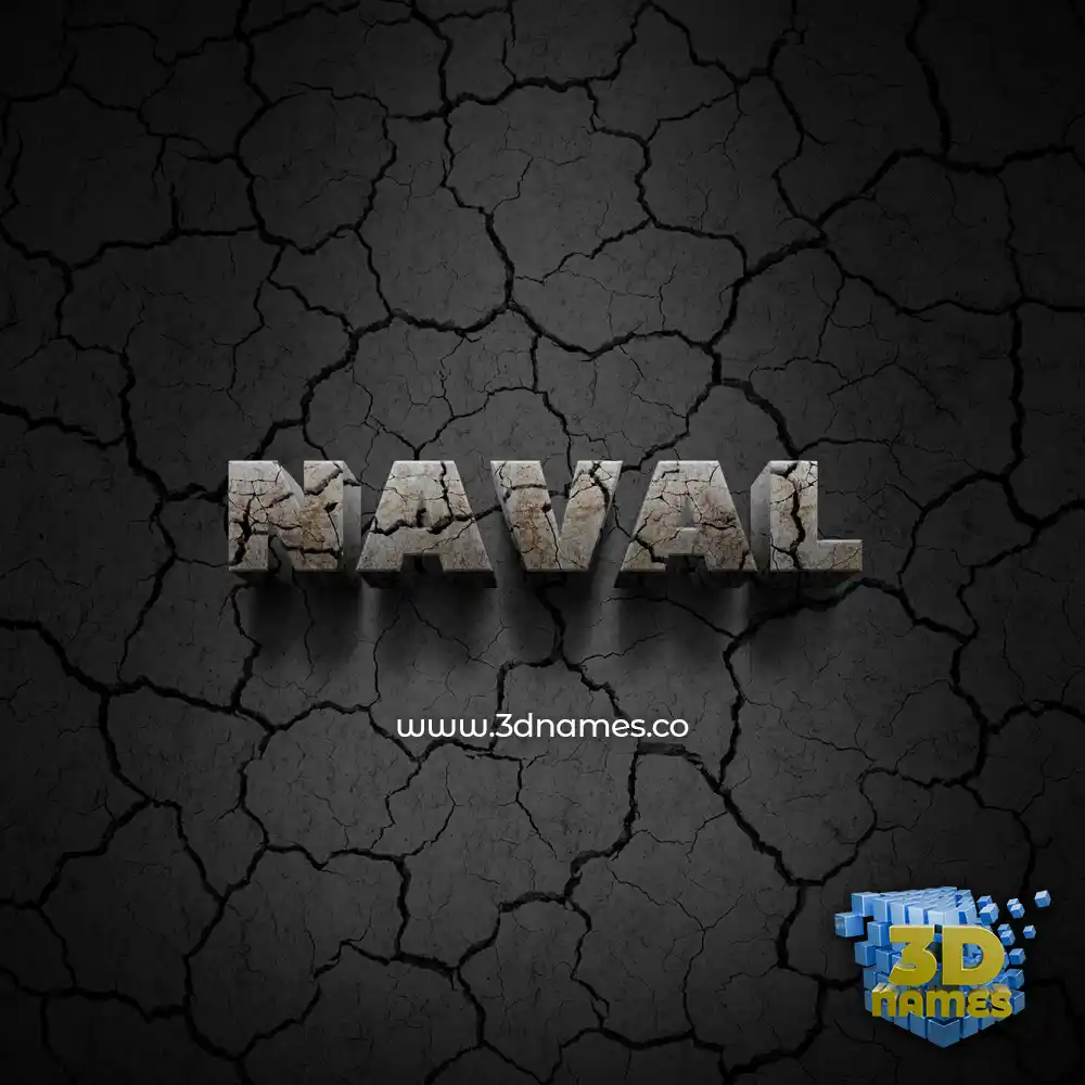 naval in Cracked Stone style - 3D name wallpaper