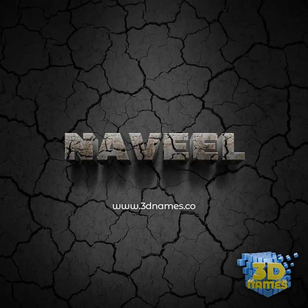 naveel in Cracked Stone style - 3D name wallpaper