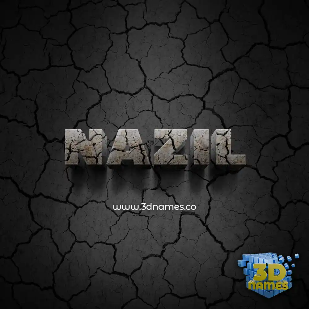 nazil in Cracked Stone style - 3D name wallpaper