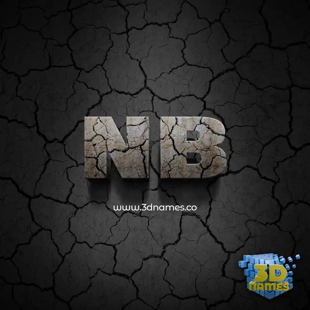 nb in Cracked Stone style - 3D name wallpaper