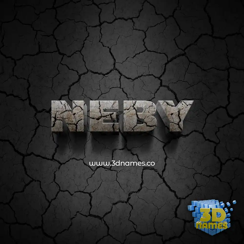neby in Cracked Stone style - 3D name wallpaper