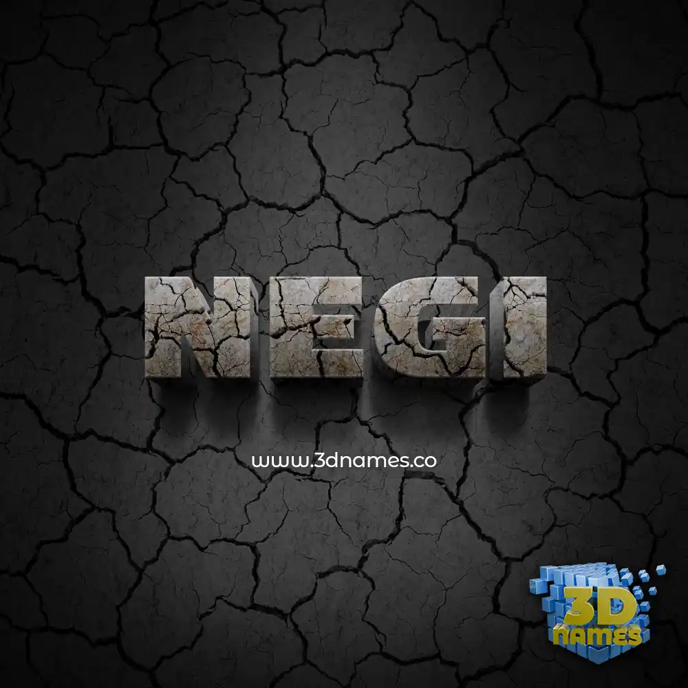 negi in Cracked Stone style - 3D name wallpaper