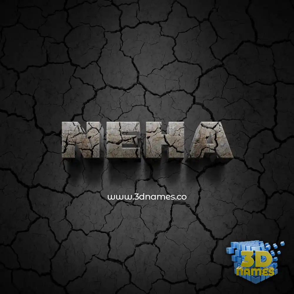 neha in Cracked Stone style - 3D name wallpaper