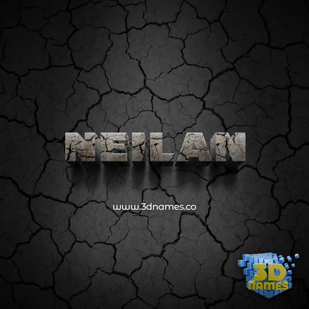 neilan in Cracked Stone style - 3D name wallpaper