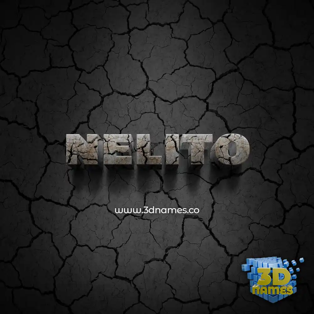 nelito in Cracked Stone style - 3D name wallpaper
