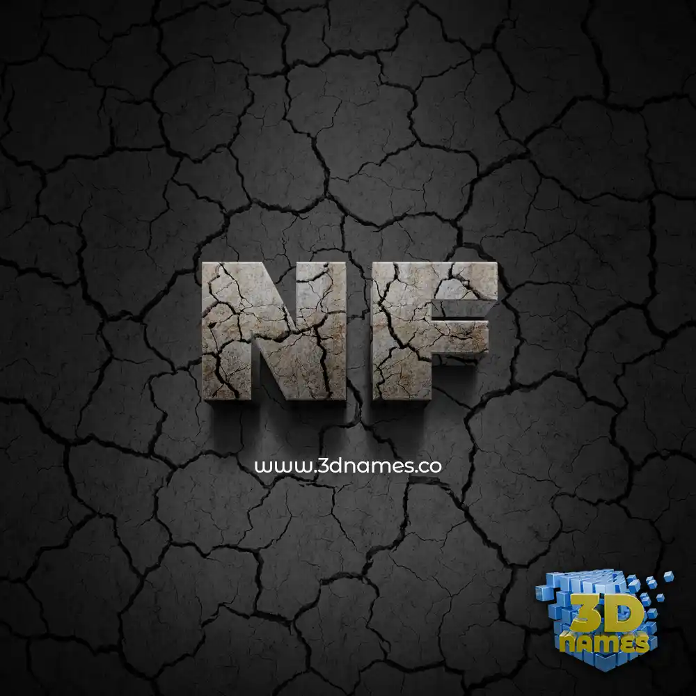 nf in Cracked Stone style - 3D name wallpaper