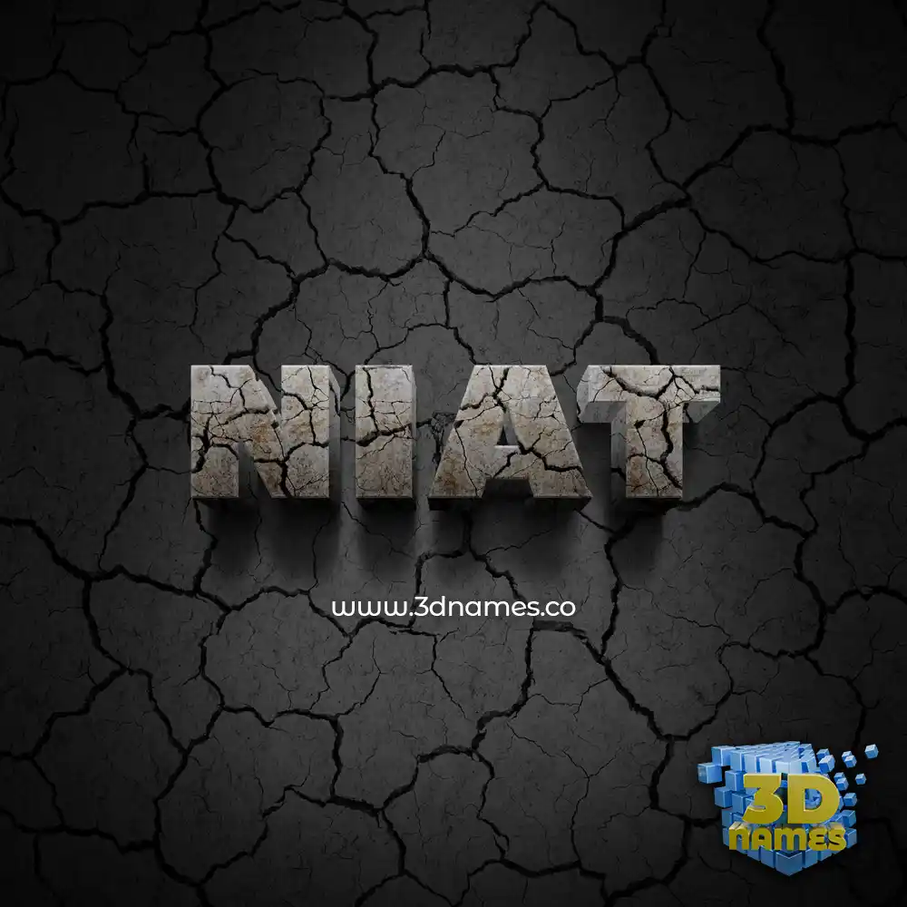 niat in Cracked Stone style - 3D name wallpaper