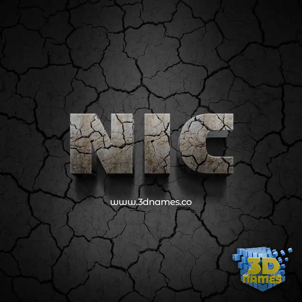 nic in Cracked Stone style - 3D name wallpaper