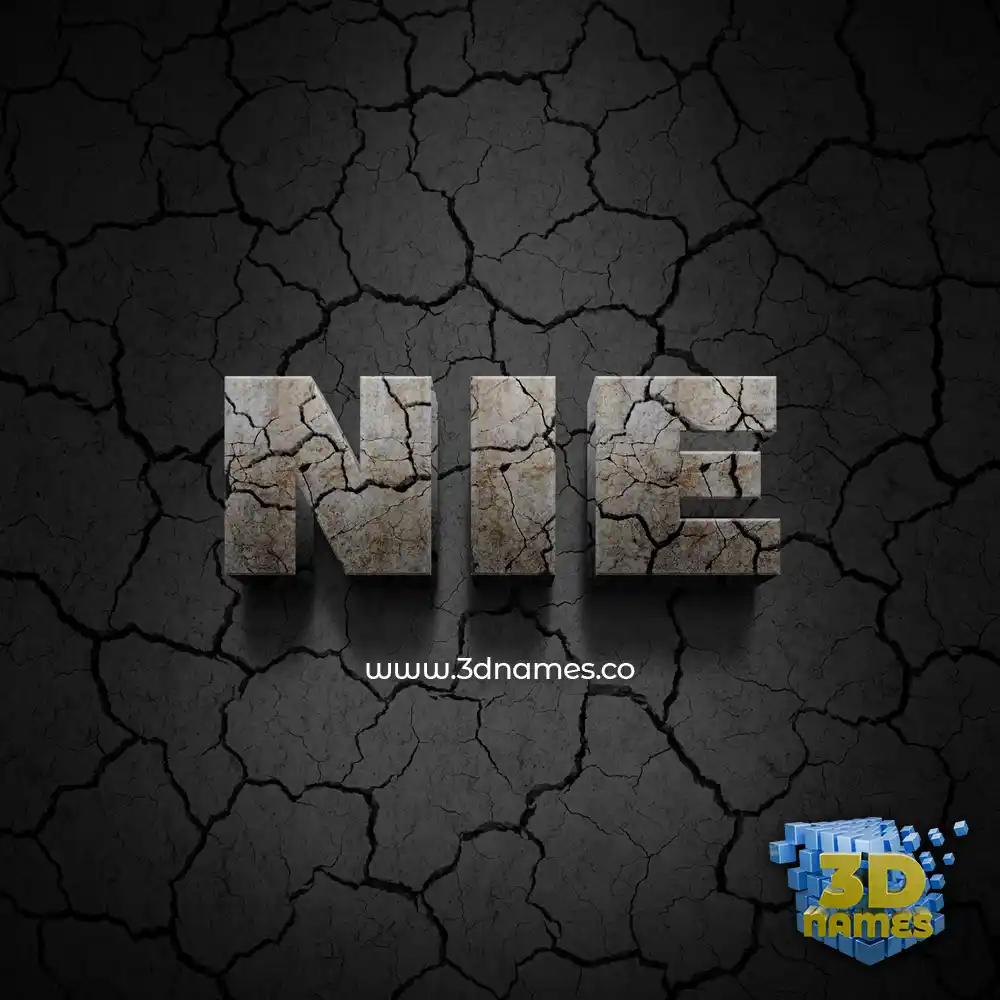 nie in Cracked Stone style - 3D name wallpaper