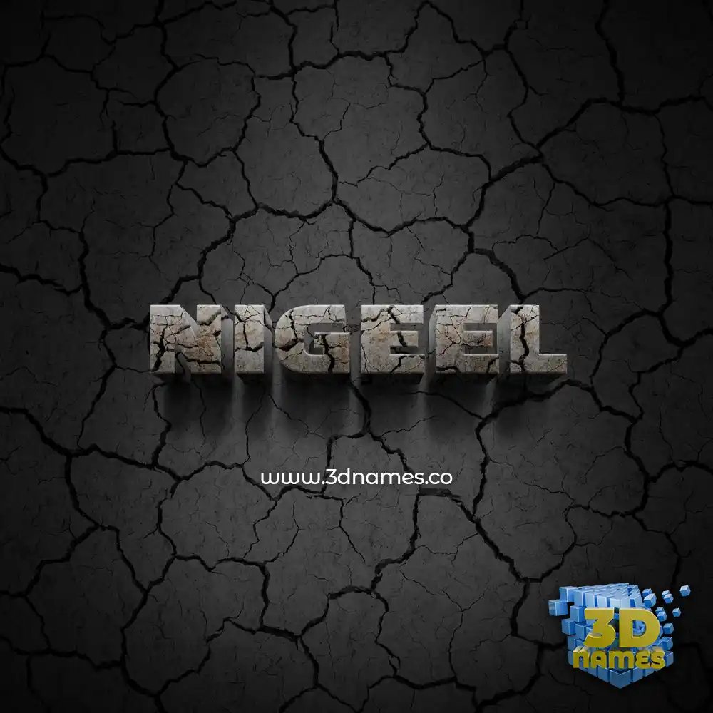 nigeel in Cracked Stone style - 3D name wallpaper