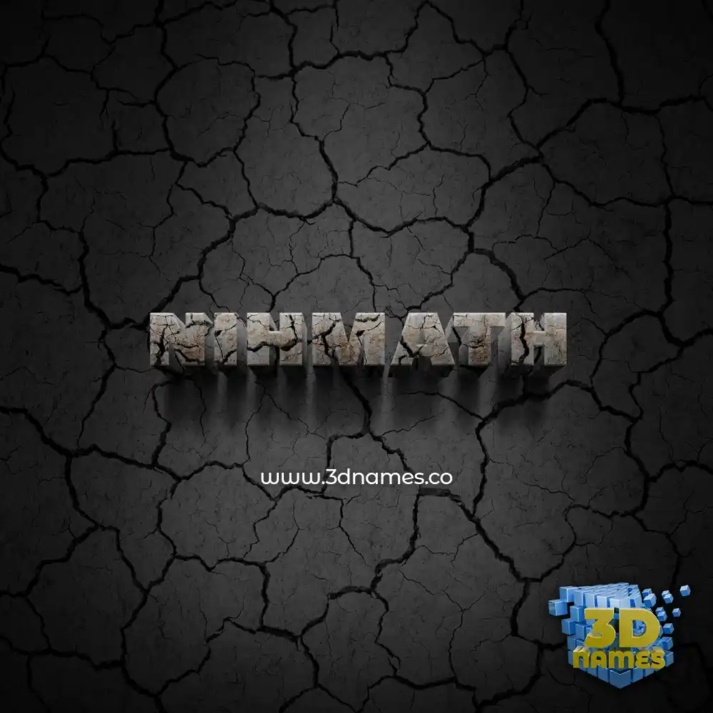 nihmath in Cracked Stone style - 3D name wallpaper
