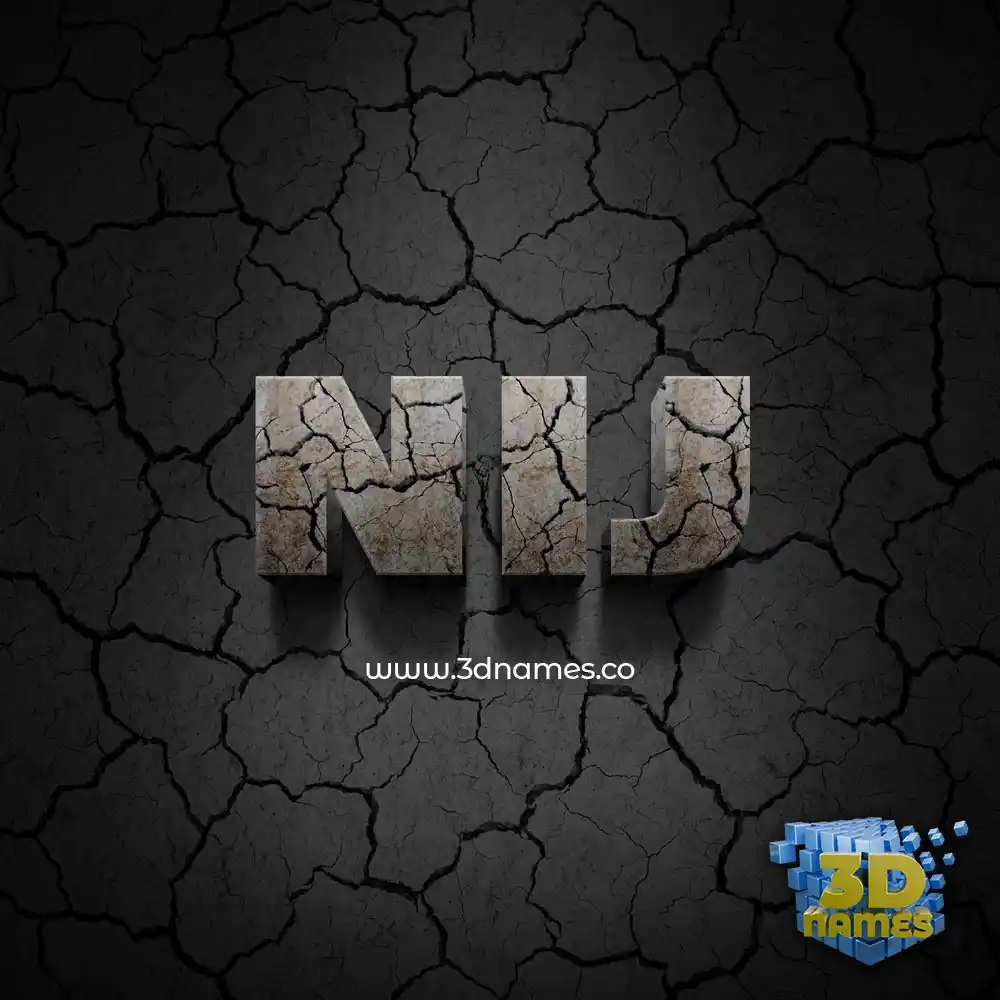 nij in Cracked Stone style - 3D name wallpaper