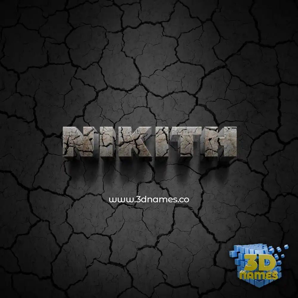 nikith in Cracked Stone style - 3D name wallpaper