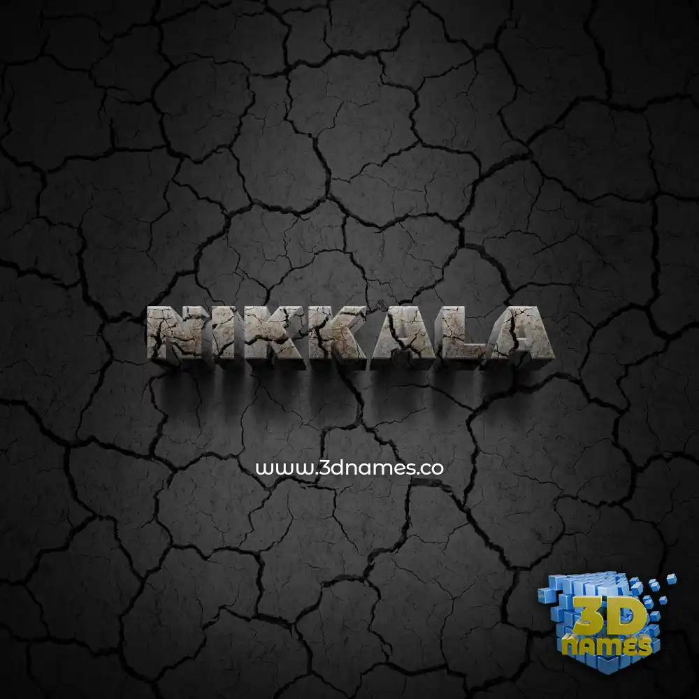 nikkala in Cracked Stone style - 3D name wallpaper