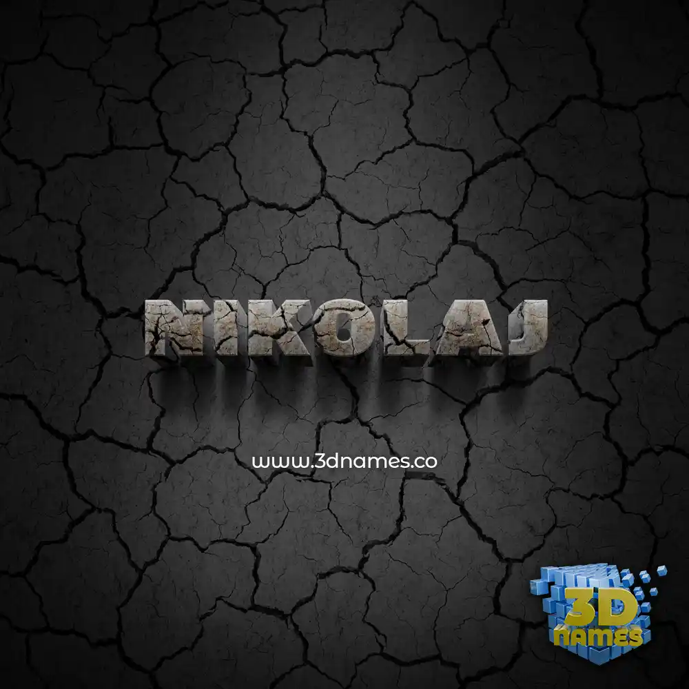 nikolaj in Cracked Stone style - 3D name wallpaper