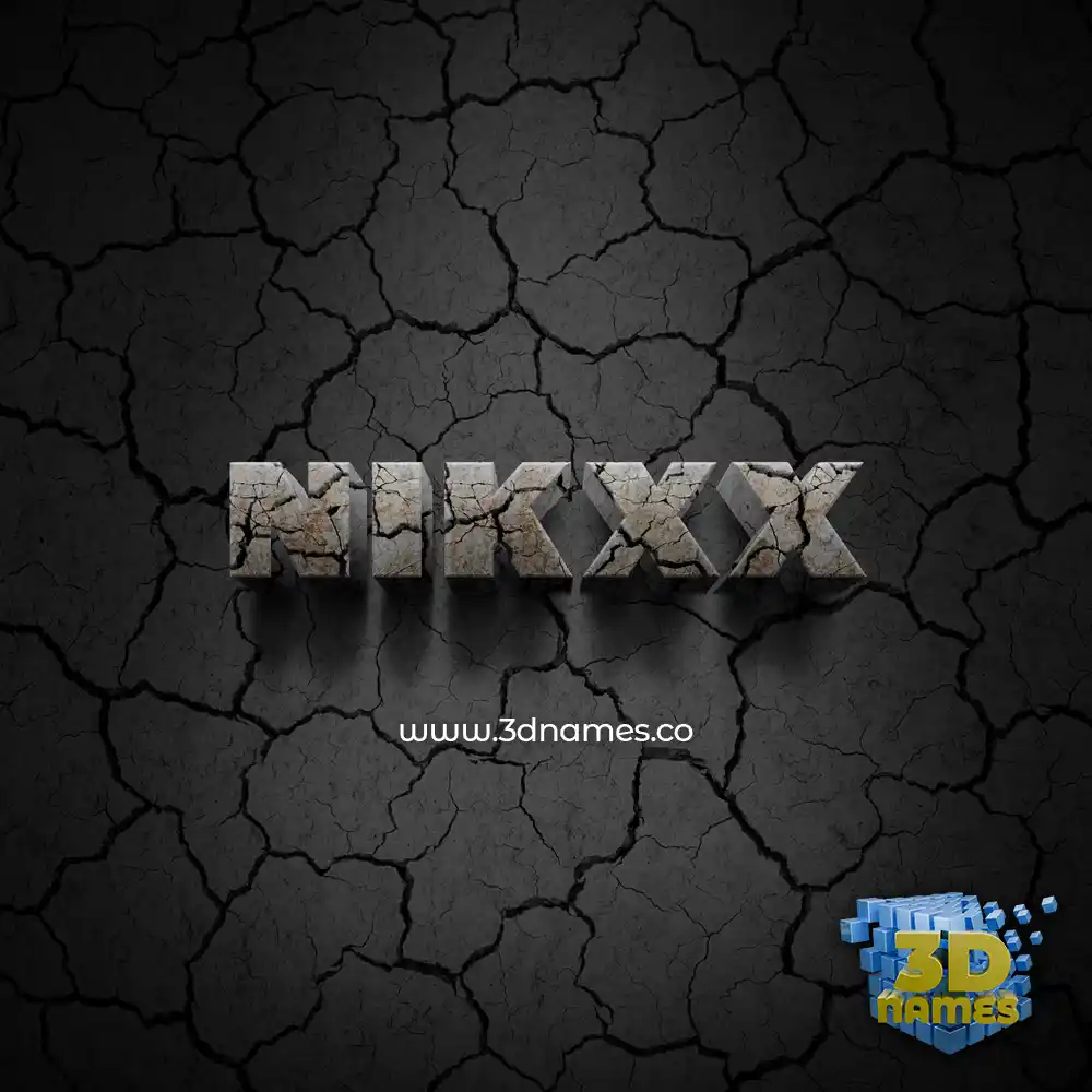 nikxx in Cracked Stone style - 3D name wallpaper