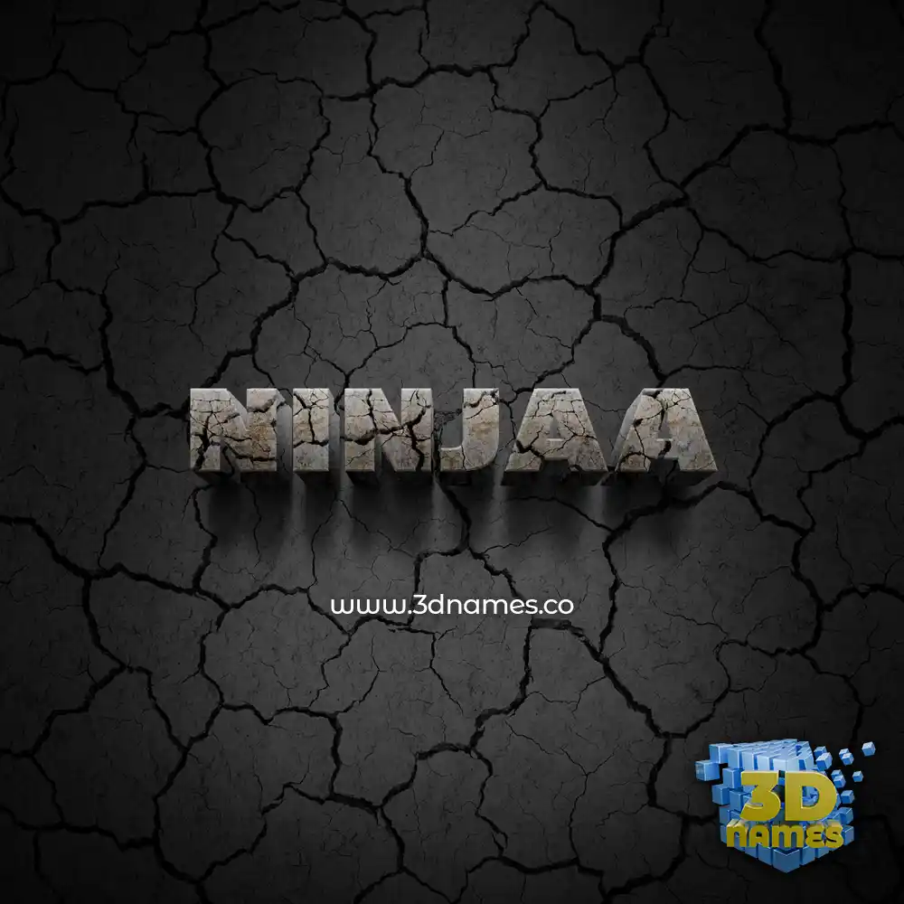 ninjaa in Cracked Stone style - 3D name wallpaper