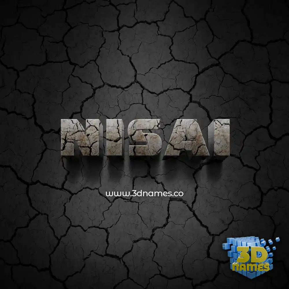 nisai in Cracked Stone style - 3D name wallpaper