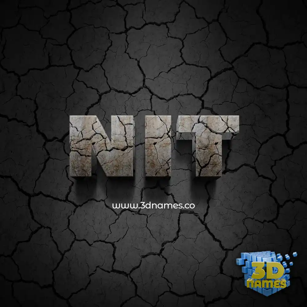 nit in Cracked Stone style - 3D name wallpaper