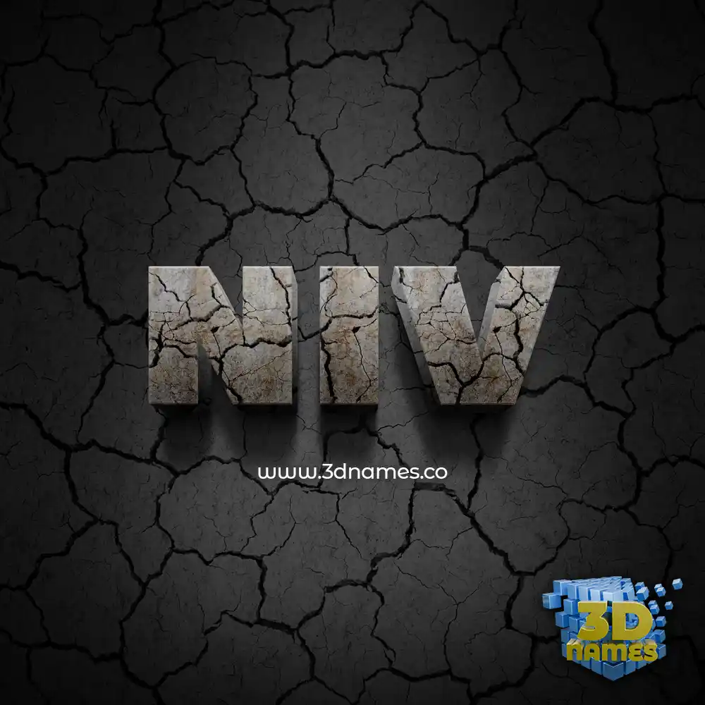 niv in Cracked Stone style - 3D name wallpaper