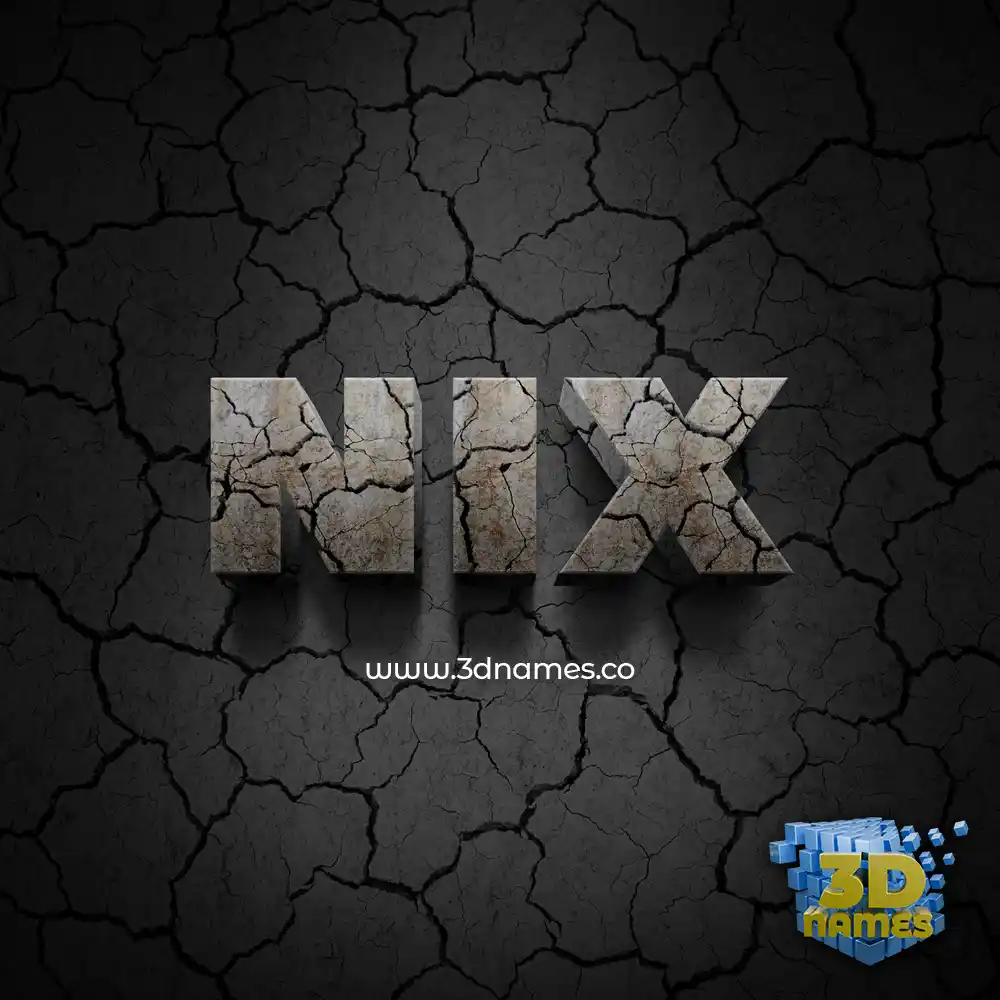 nix in Cracked Stone style - 3D name wallpaper