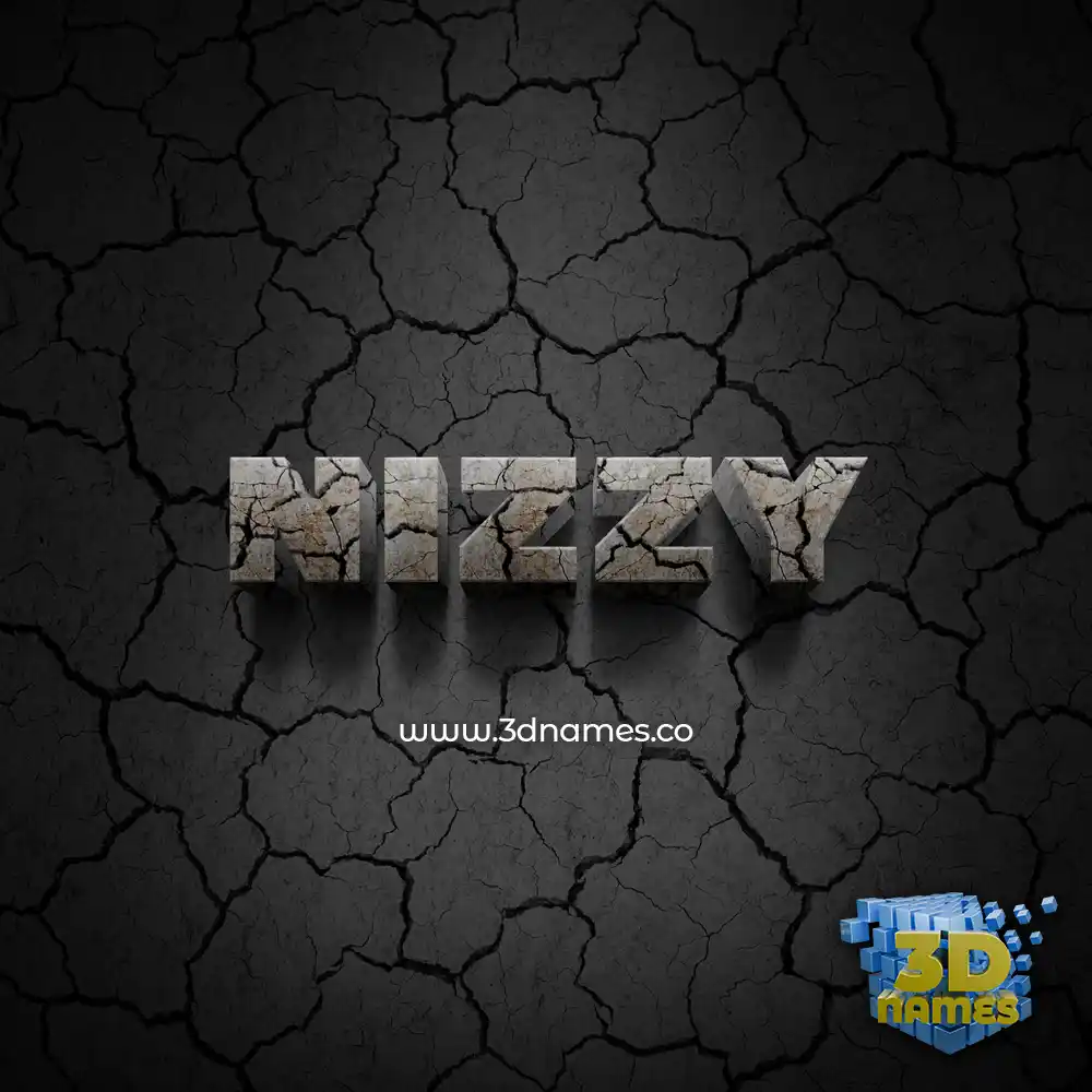 nizzy in Cracked Stone style - 3D name wallpaper